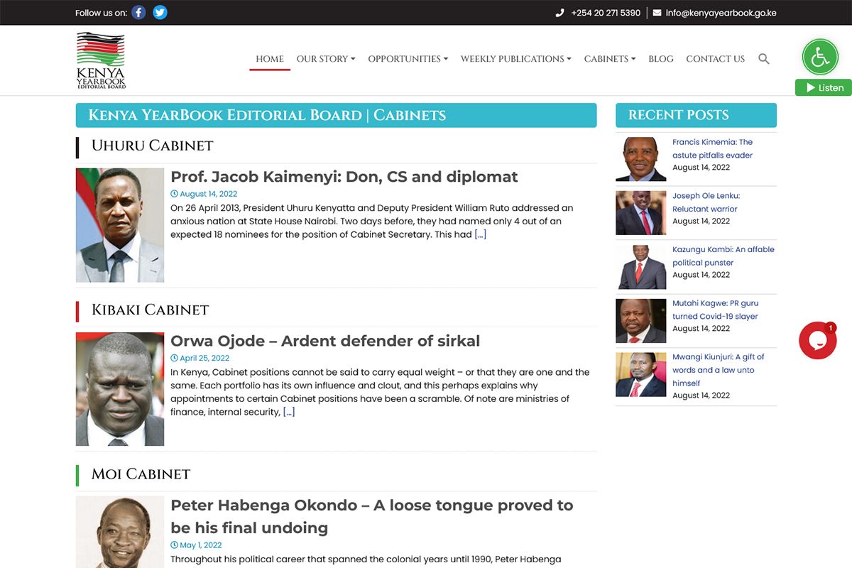 Kenya Yearbook Cabinets Home