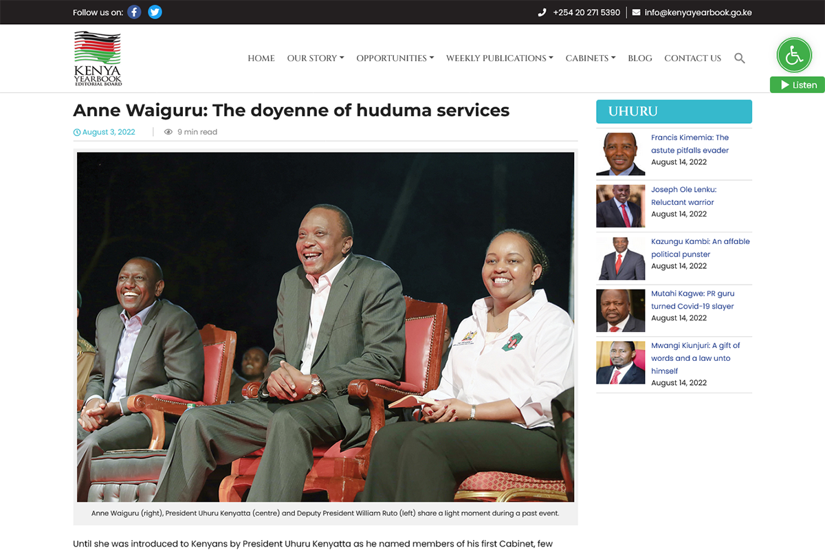 Uhuru Cabinet - Anne Waiguru