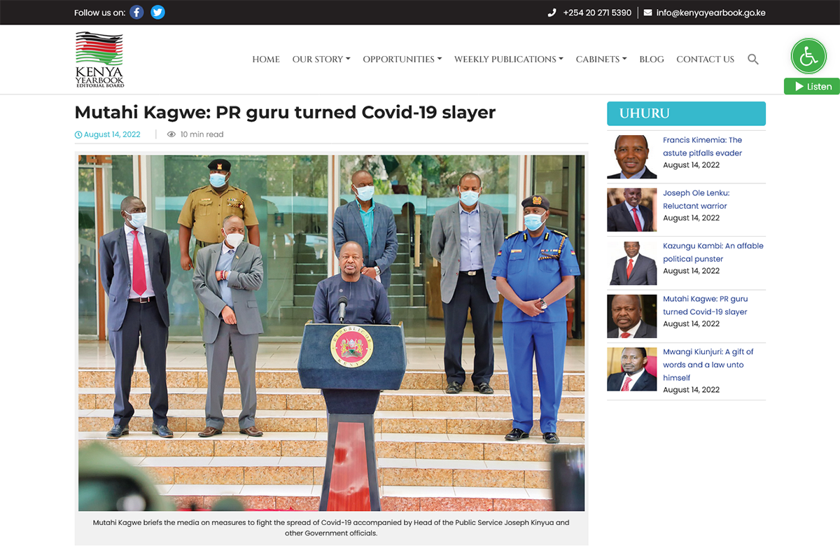 Uhuru Cabinet - Mutahi Kagwe