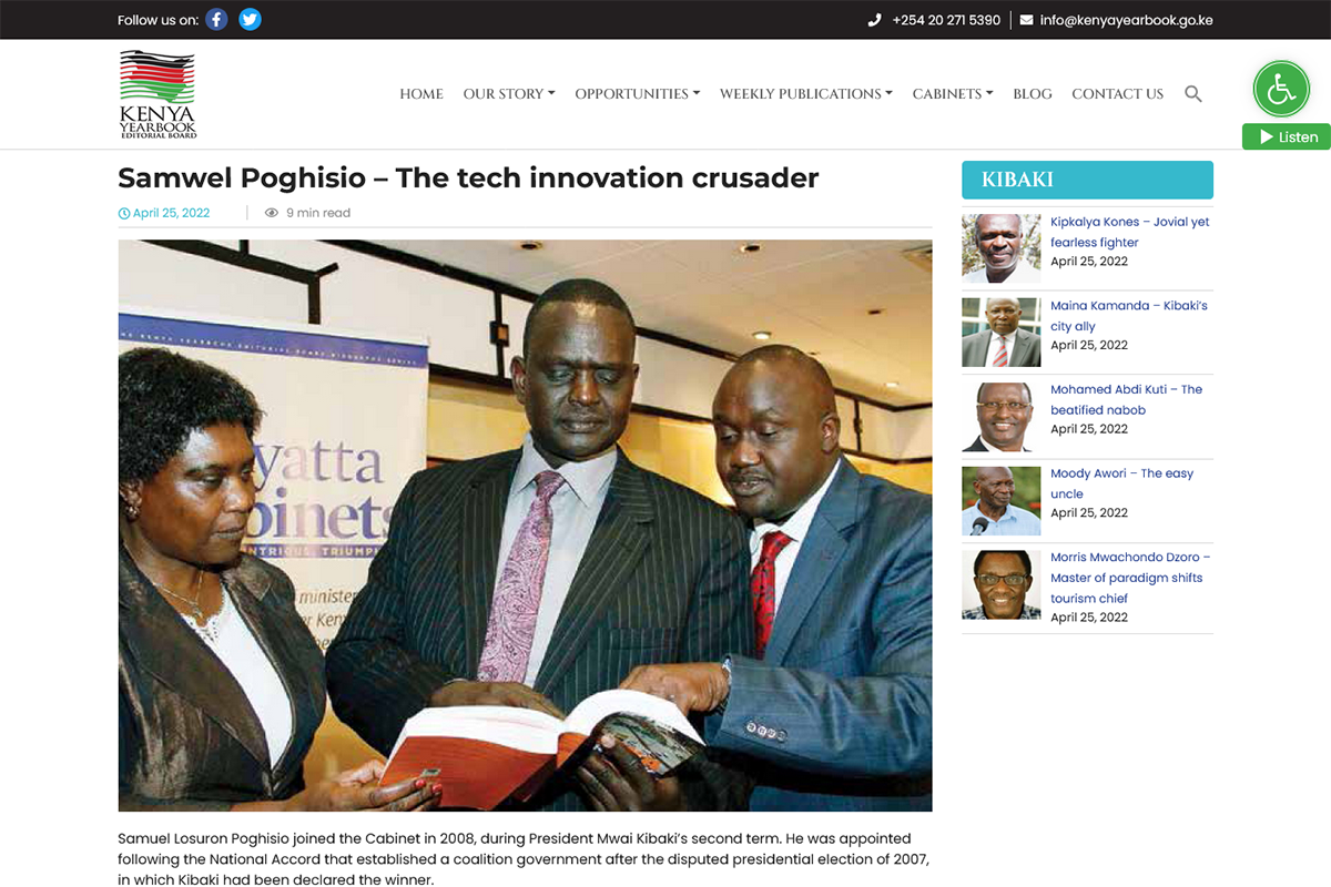 Kibaki Cabinet - Samwel Poghisio