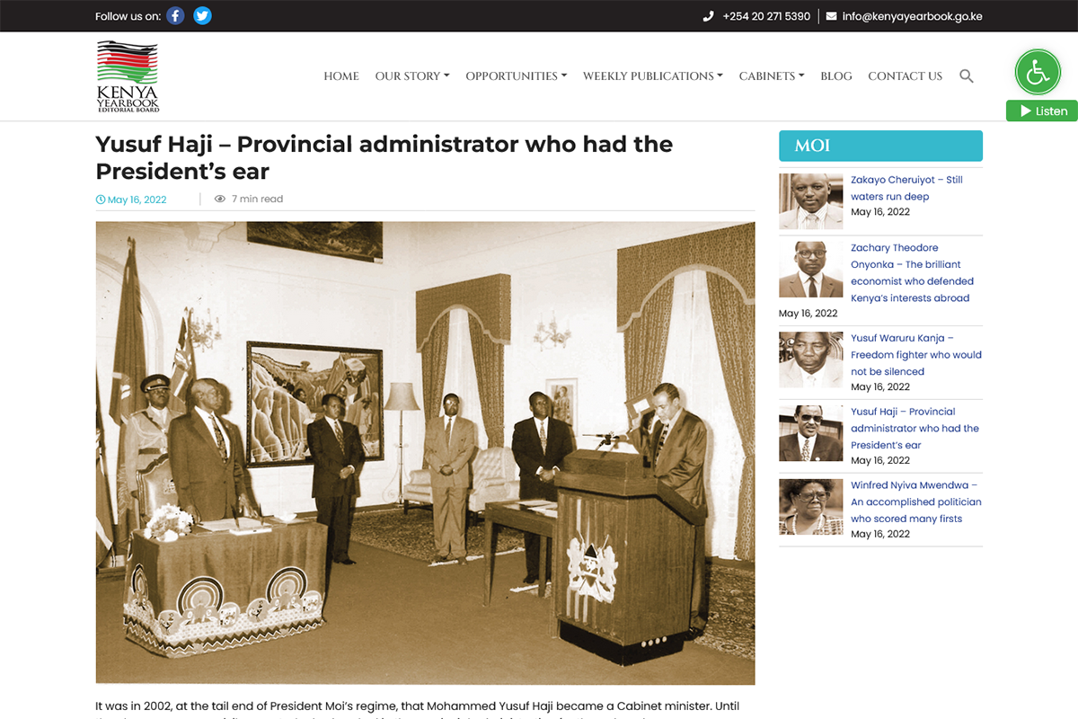 Moi Cabinet - Yusuf Haji