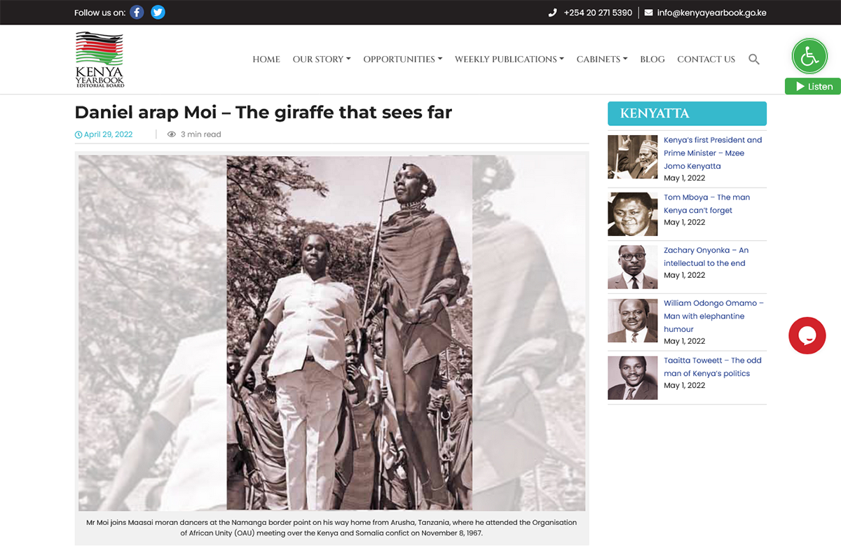 Kenyatta Cabinet - Daniel Arap Moi