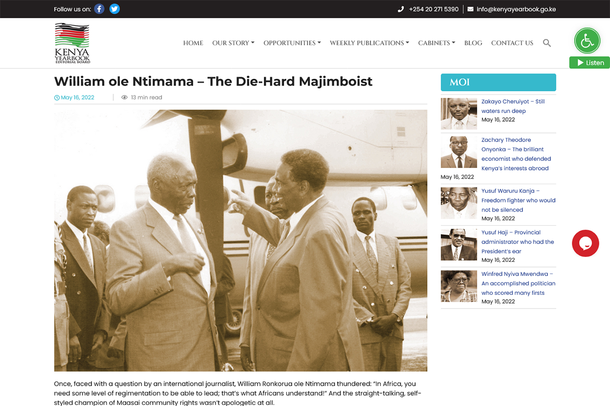 Moi Cabinet - William Ole Ntimama