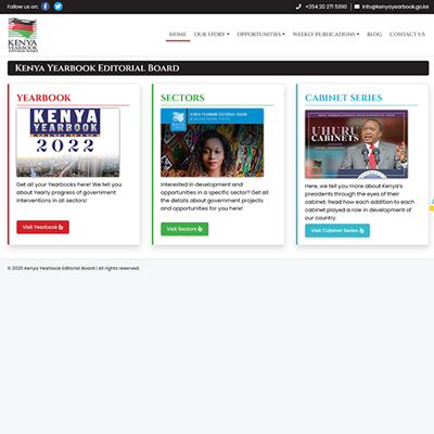 Kenya Yearbook Website Home