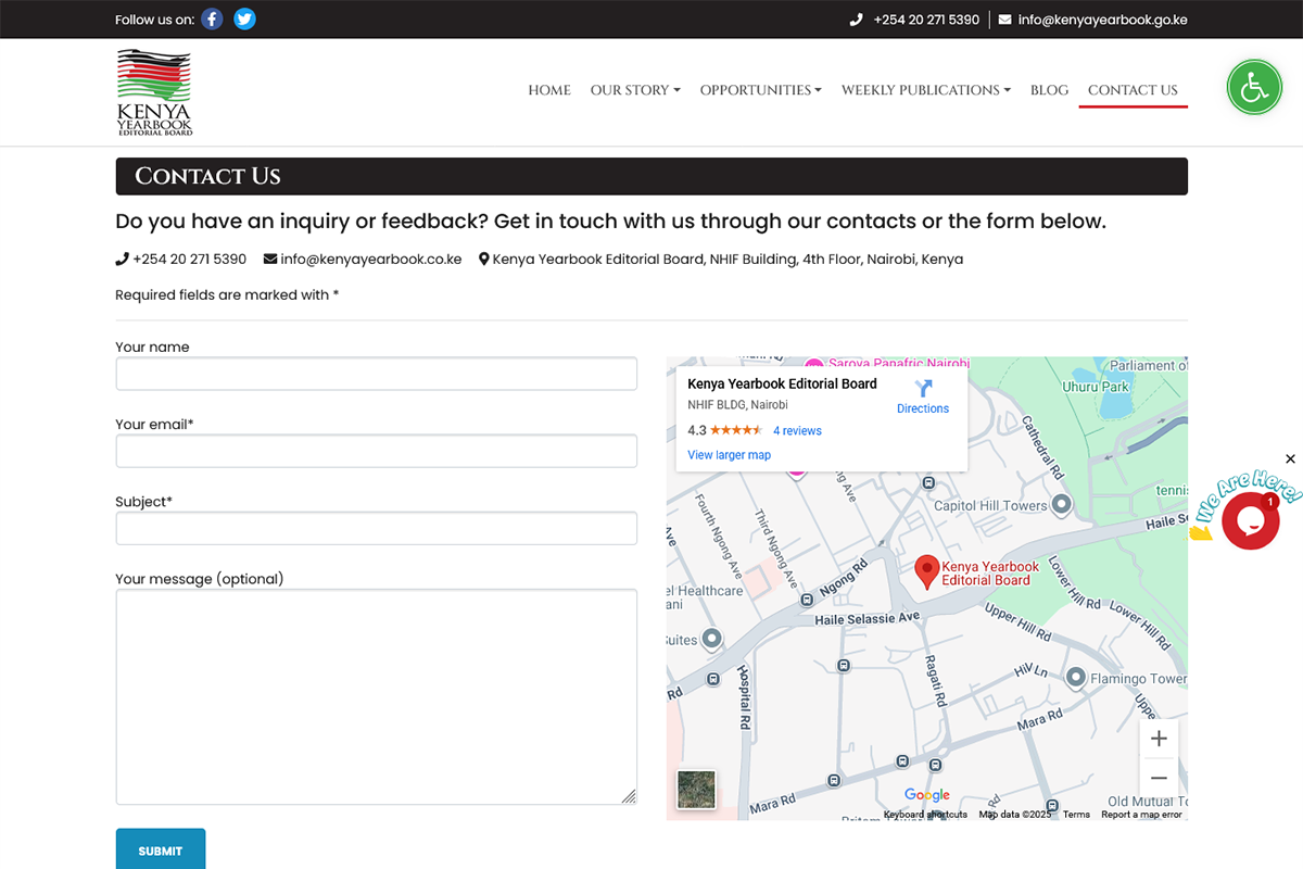 Kenya Yearbook Website Contact