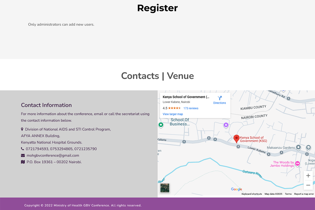 MOH GBV Conference 2022 Contacts