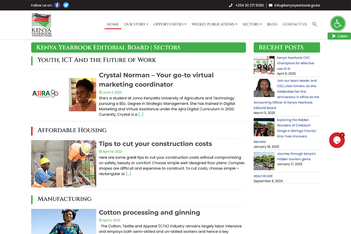 Kenya Yearbook Sectors Home