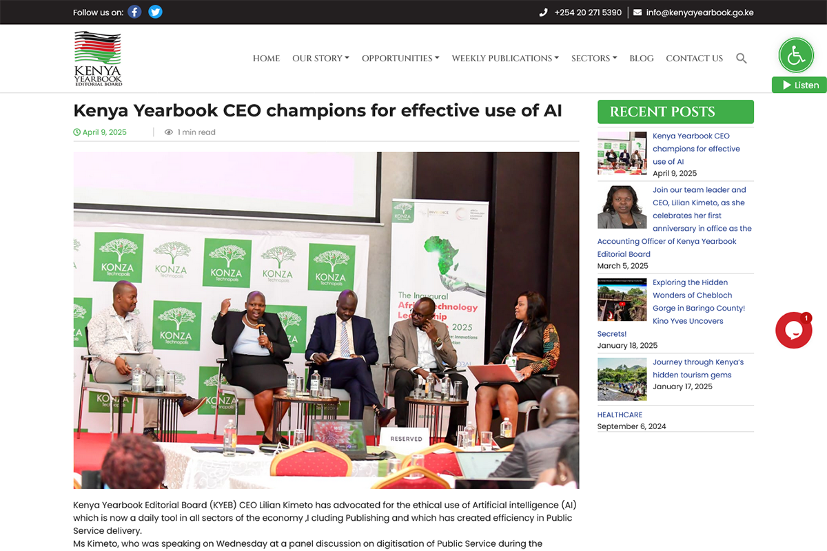 Kenya Yearbook Sectors - KYEB CEO Champions Use Of AI