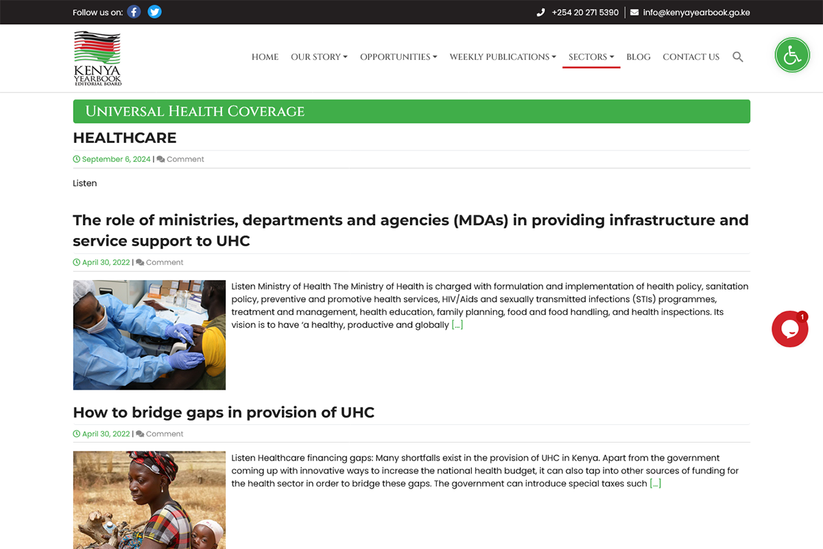 Kenya Yearbook Sectors - Universal Health Coverage