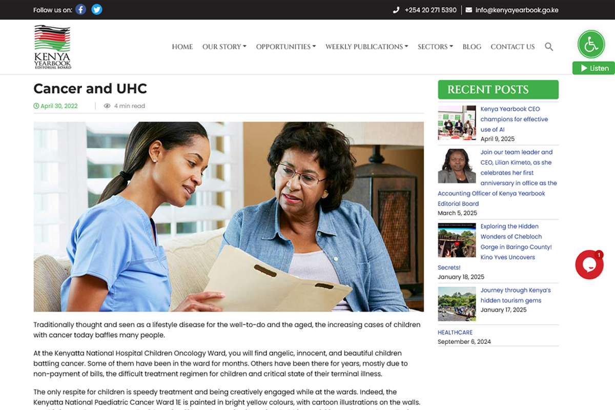 Kenya Yearbook Sectors - Cancer an UHC