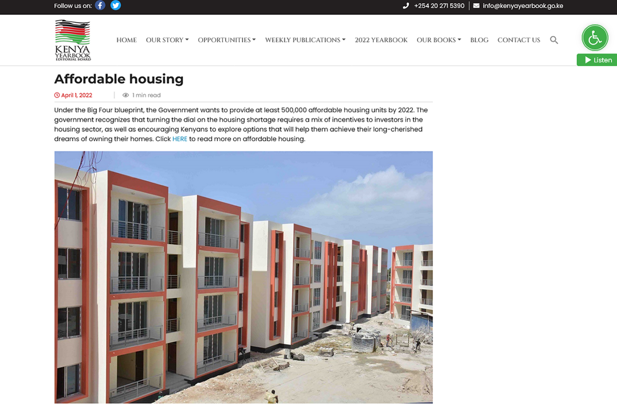 Kenya Yearbook Affordable Housing