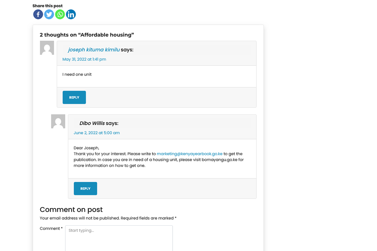 Kenya Yearbook Comments